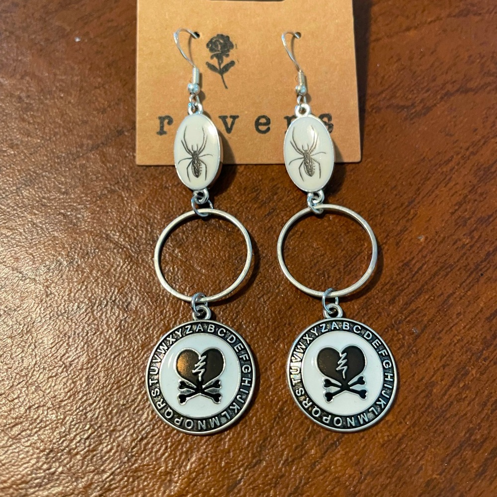 Alternative gothic earrings sterling silvered plated